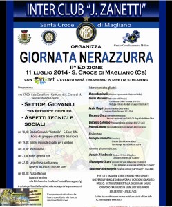 La locandina della 2^ Giornata Nerazzurra, organizzata dall'Inter Club 'Javier Zanetti' di Santa Croce di Magliano